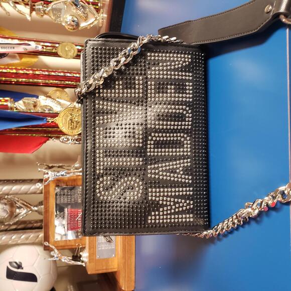 Steve Madden BJayda Stud Letters Crossbody Bag- Black - Picture 1 of 6